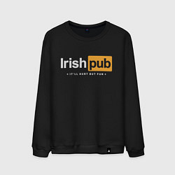 Свитшот хлопковый мужской Irish Pub, цвет: черный