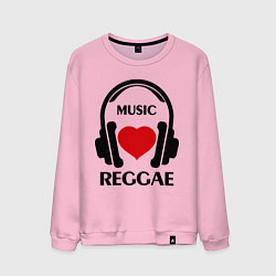 Свитшот хлопковый мужской Reggae Music is Love, цвет: светло-розовый