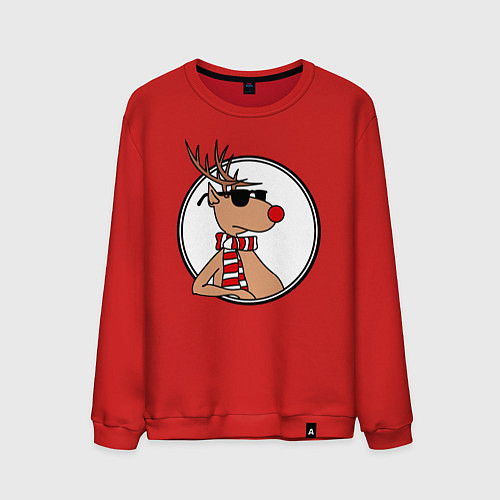 Мужской свитшот Олень Хипстер / Красный – фото 1