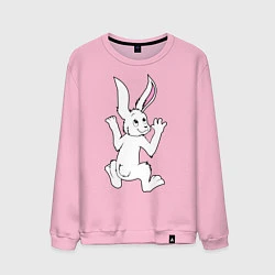 Свитшот хлопковый мужской Кролик на мне, цвет: светло-розовый