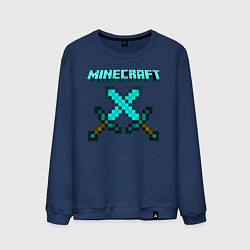 Свитшот хлопковый мужской Minecraft, цвет: тёмно-синий