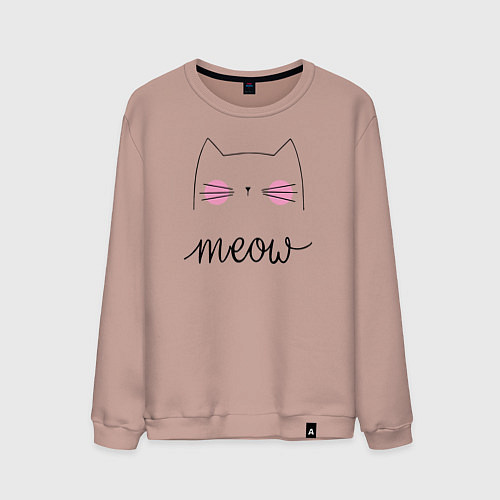 Мужской свитшот Meow / Пыльно-розовый – фото 1