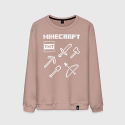 Свитшот хлопковый мужской Minecraft, цвет: пыльно-розовый