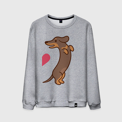 Мужской свитшот Такса / Меланж – фото 1