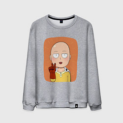 Свитшот хлопковый мужской Сайтама One Punch Man, цвет: меланж