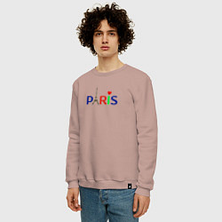 Свитшот хлопковый мужской Paris, цвет: пыльно-розовый — фото 2