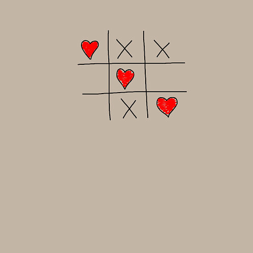 Мужской свитшот Любовь побеждает крестики нолики / Миндальный – фото 3