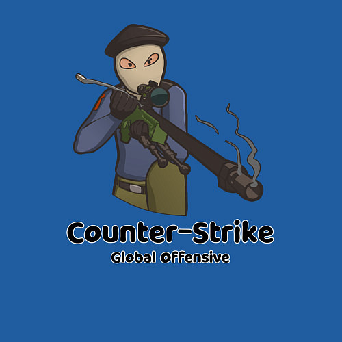 Мужской свитшот CS GO Снайпер / Синий – фото 3
