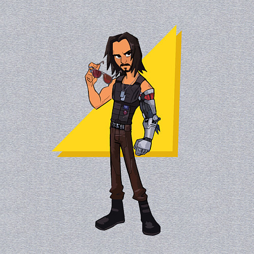 Мужской свитшот Джонни Сильверхенд / Меланж – фото 3