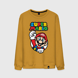 Свитшот хлопковый мужской Mario, цвет: горчичный