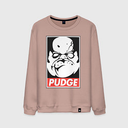 Свитшот хлопковый мужской Pudge Dota Пудж, цвет: пыльно-розовый