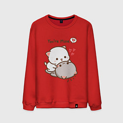 Свитшот хлопковый мужской Влюблённые котята, цвет: красный