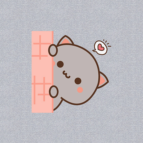 Мужской свитшот Влюблённый котёнок парная / Меланж – фото 3