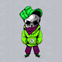 Свитшот хлопковый мужской Skoda Skull Z, цвет: меланж — фото 2