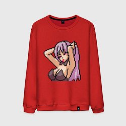 Свитшот хлопковый мужской Pixel art anime, цвет: красный