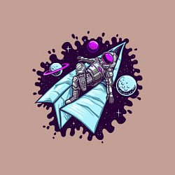 Свитшот хлопковый мужской Астронавт на самолетике, цвет: пыльно-розовый — фото 2