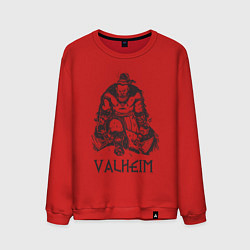 Свитшот хлопковый мужской Valheim Викинг Берсерк, цвет: красный
