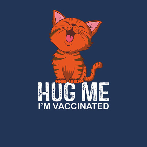 Мужской свитшот Hug Me Im Vaccinated / Тёмно-синий – фото 3