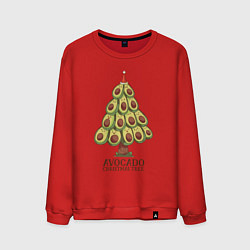 Свитшот хлопковый мужской Avocado Christmas Tree, цвет: красный