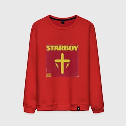 Свитшот хлопковый мужской The Weeknd STARBOY, цвет: красный