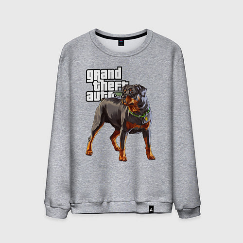 Мужской свитшот ЧОП - ротвейлер из GTA 5 / Меланж – фото 1