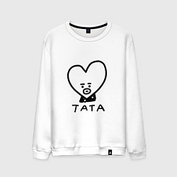 Свитшот хлопковый мужской BTS BT21 TATA, цвет: белый