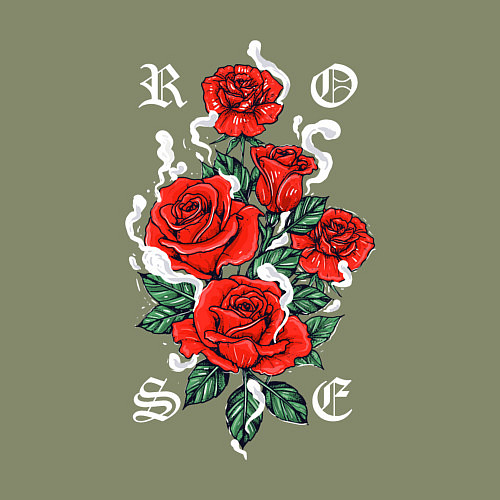 Мужской свитшот РОЗЫ ROSES SMOKE / Авокадо – фото 3