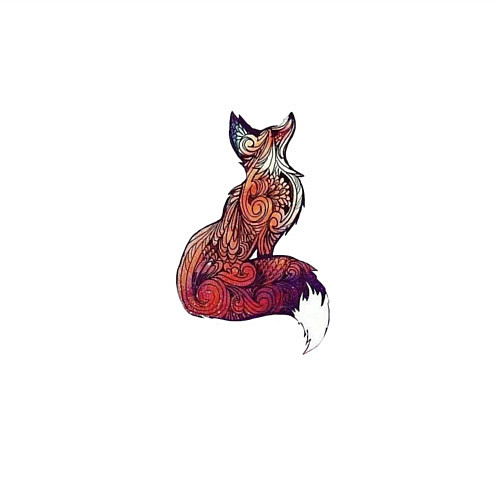 Мужской свитшот Геометрическая лиса / Белый – фото 3