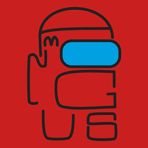 Мужской свитшот АМОНГ АС ШРИФТ AMONG US TYPE / Красный – фото 3