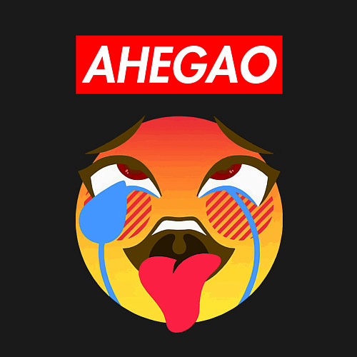 Мужской свитшот AHEGAO EMOJI / Черный – фото 3