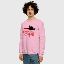 Свитшот хлопковый мужской Cannibal Corpse Труп Каннибала Z, цвет: светло-розовый — фото 2