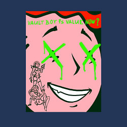 Свитшот хлопковый мужской Toxic vault boy, цвет: тёмно-синий — фото 2