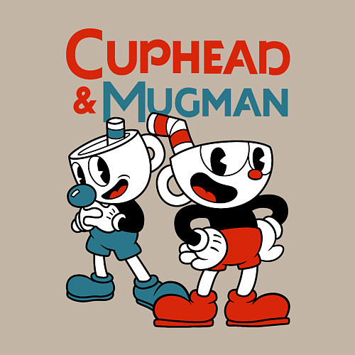 Мужской свитшот Cuphead & Mugman / Миндальный – фото 3