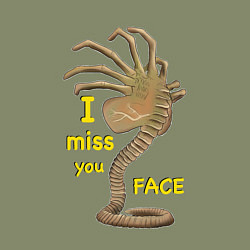 Свитшот хлопковый мужской I miss you face, цвет: авокадо — фото 2