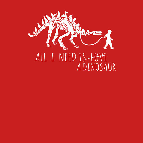 Мужской свитшот All a need is dinosaur / Красный – фото 3