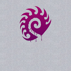 Свитшот хлопковый мужской Zerg logo Purple, цвет: меланж — фото 2