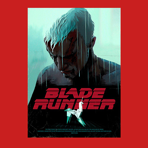 Мужской свитшот Слезы в дожде Blade Runner / Красный – фото 3