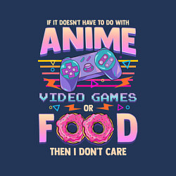 Свитшот хлопковый мужской Anime Video Games Or Food, цвет: тёмно-синий — фото 2