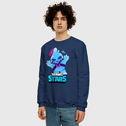 Свитшот хлопковый мужской Сквик Squeak Brawl Stars, цвет: тёмно-синий — фото 2