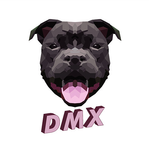 Мужской свитшот DMX Low Poly Boomer Dog / Белый – фото 3