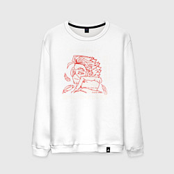 Свитшот хлопковый мужской Моя геройская академия Ястреб, цвет: белый