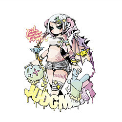 Свитшот хлопковый мужской Аниме - девочка, цвет: белый — фото 2