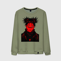 Свитшот хлопковый мужской Кровь Чосо Магическая Битва, цвет: авокадо