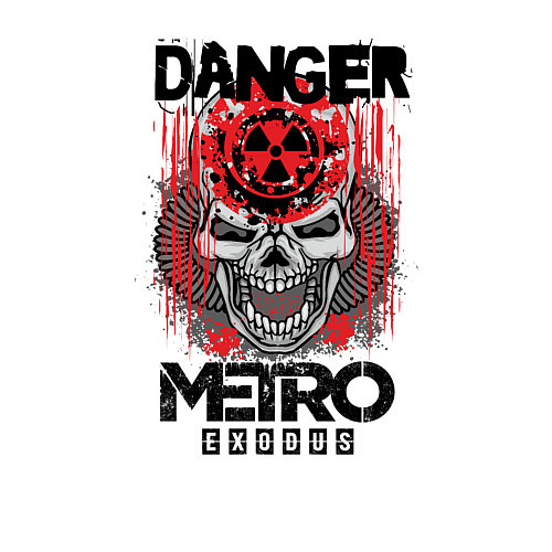 Мужской свитшот Metro death DANGER череп / Белый – фото 3