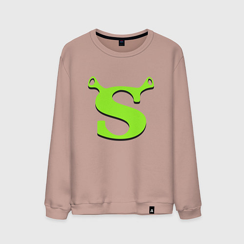 Мужской свитшот Shrek: Logo S / Пыльно-розовый – фото 1