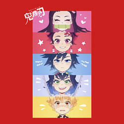 Свитшот хлопковый мужской Клинок, рассекающий демонов ГЕРОИ, цвет: красный — фото 2