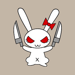 Свитшот хлопковый мужской Зайка с ножами, цвет: миндальный — фото 2