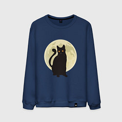 Свитшот хлопковый мужской Moon Cat, цвет: тёмно-синий