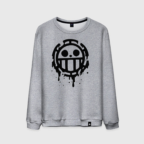 Мужской свитшот One Piece знак черной краской / Меланж – фото 1