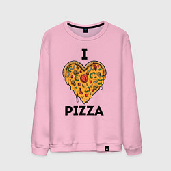 Свитшот хлопковый мужской I LOVE PIZZA Я ЛЮБЛЮ ПИЦЦУ Z, цвет: светло-розовый